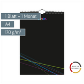 Bastel- und Fotokalender immerwährend | A4, schwarz