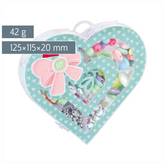 Schmuck-Set „Heart“ | 125×115×20 mm, mehrfarbig, pastell, 42 g