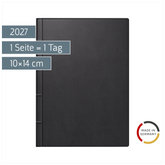 Taschenkalender 2027 | A6, Kunststoff, schwarz