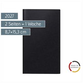 Taschenkalender Mod. Taschenplaner int. 2027 | A6, Kunstleder, schwarz