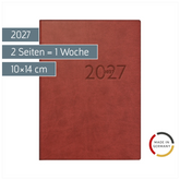 Taschenkalender Mod. perfect/Technik I 2027 | A6, Kunstleder, bordeaux