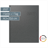 Buchkalender Mod. Chefplaner 2027 | A5, Kunststoff, grau