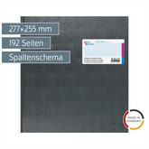 Vielzweckbuch mit Kopfleiste | 277×255 mm, 192 Seiten, 20 Spalten, Kunststoff, grau