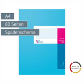 Spaltenbuch | A4, 80 Seiten, 3 Spalten, Karton, magenta/hellblau