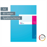 Spaltenbuch | A4, 80 Seiten, 4 Spalten, Karton, magenta/hellblau