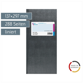 Geschäftsbuch | 2/3 A4, 288 Seiten, liniert, Kunststoff, grau