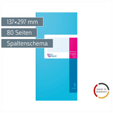 Spaltenbuch | 2/3 A4, 80 Seiten, 1 Spalten, Karton, magenta/hellblau