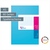 Spaltenbuch | A5, 80 Seiten, 2 Spalten, Karton, magenta/hellblau