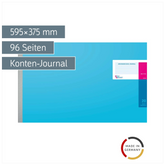 Amerikanisches Journal | 595×375 mm, 96 Seiten, Konten-Journal, Karton, magenta/hellblau