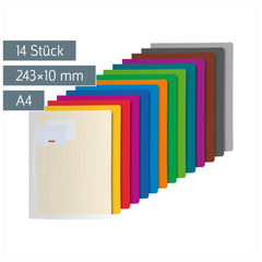 Schnellhefter-Set FACT!pp | A4, Füllhöhe: 10 mm, sortiert, 14 Stück