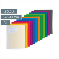 Schnellhefter-Set FACT!pp | A4, Füllhöhe: 10 mm, sortiert, 12 Stück