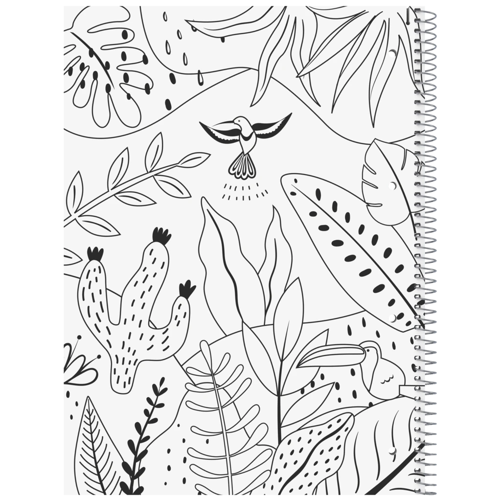 Collegeblock Premium Student „Tropical“ | A4, Lineatur 27, 80 Blatt, gelb/mehrfarbig