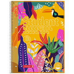 Collegeblock Premium Student „Tropical“ | A4, Lineatur 27, 80 Blatt, gelb/mehrfarbig