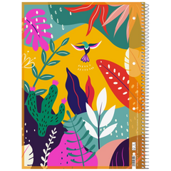 Collegeblock Premium Student „Tropical“ | A4, Lineatur 27, 80 Blatt, gelb/mehrfarbig