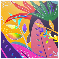 Collegeblock Premium Student „Tropical“ | A4, Lineatur 27, 80 Blatt, gelb/mehrfarbig