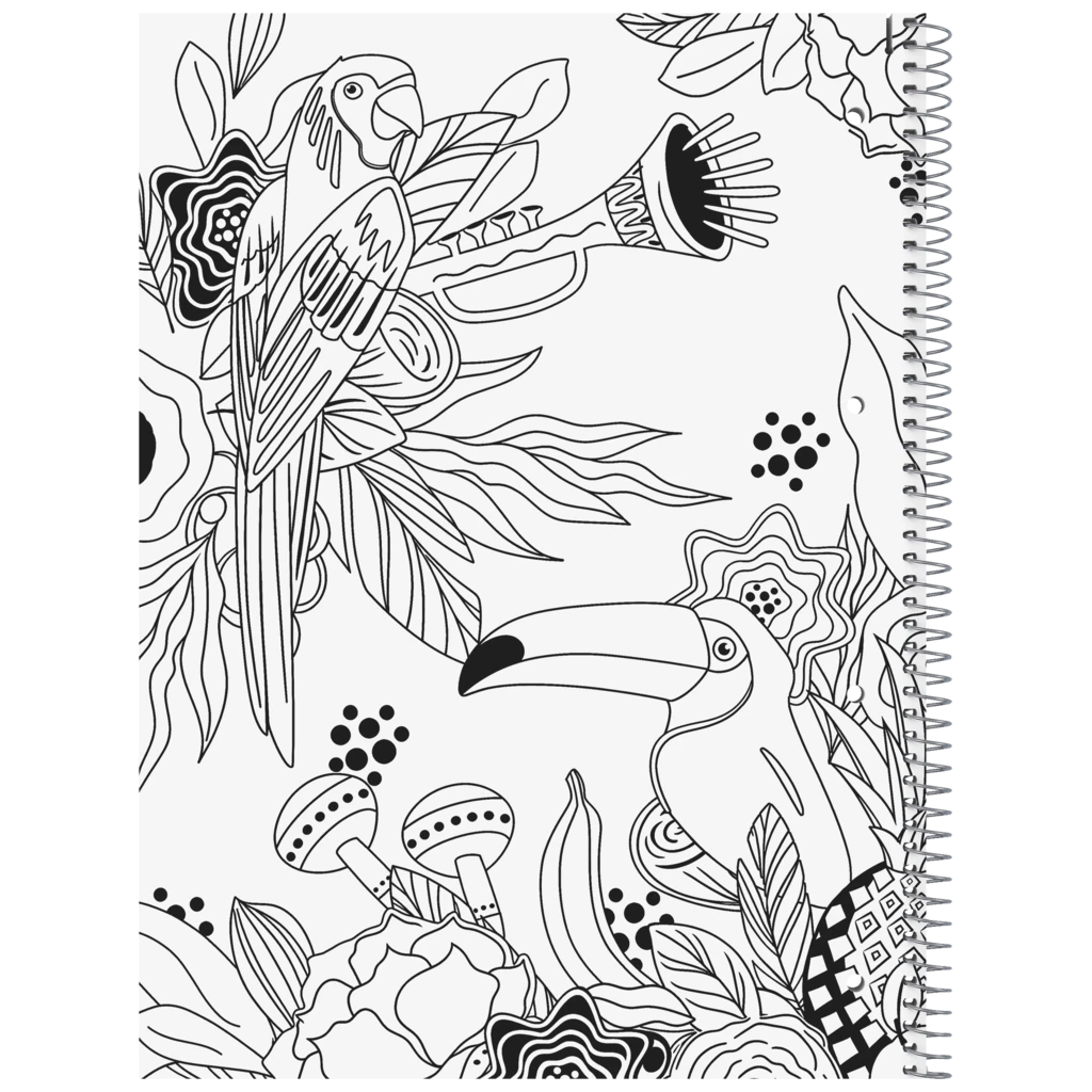 Collegeblock Premium Student „Tropical“ | A4, Lineatur 28, 80 Blatt, blau/mehrfarbig