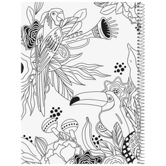 Collegeblock Premium Student „Tropical“ | A4, Lineatur 28, 80 Blatt, blau/mehrfarbig