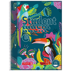 Collegeblock Premium Student „Tropical“ | A4, Lineatur 28, 80 Blatt, blau/mehrfarbig
