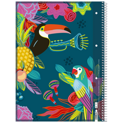 Collegeblock Premium Student „Tropical“ | A4, Lineatur 28, 80 Blatt, blau/mehrfarbig