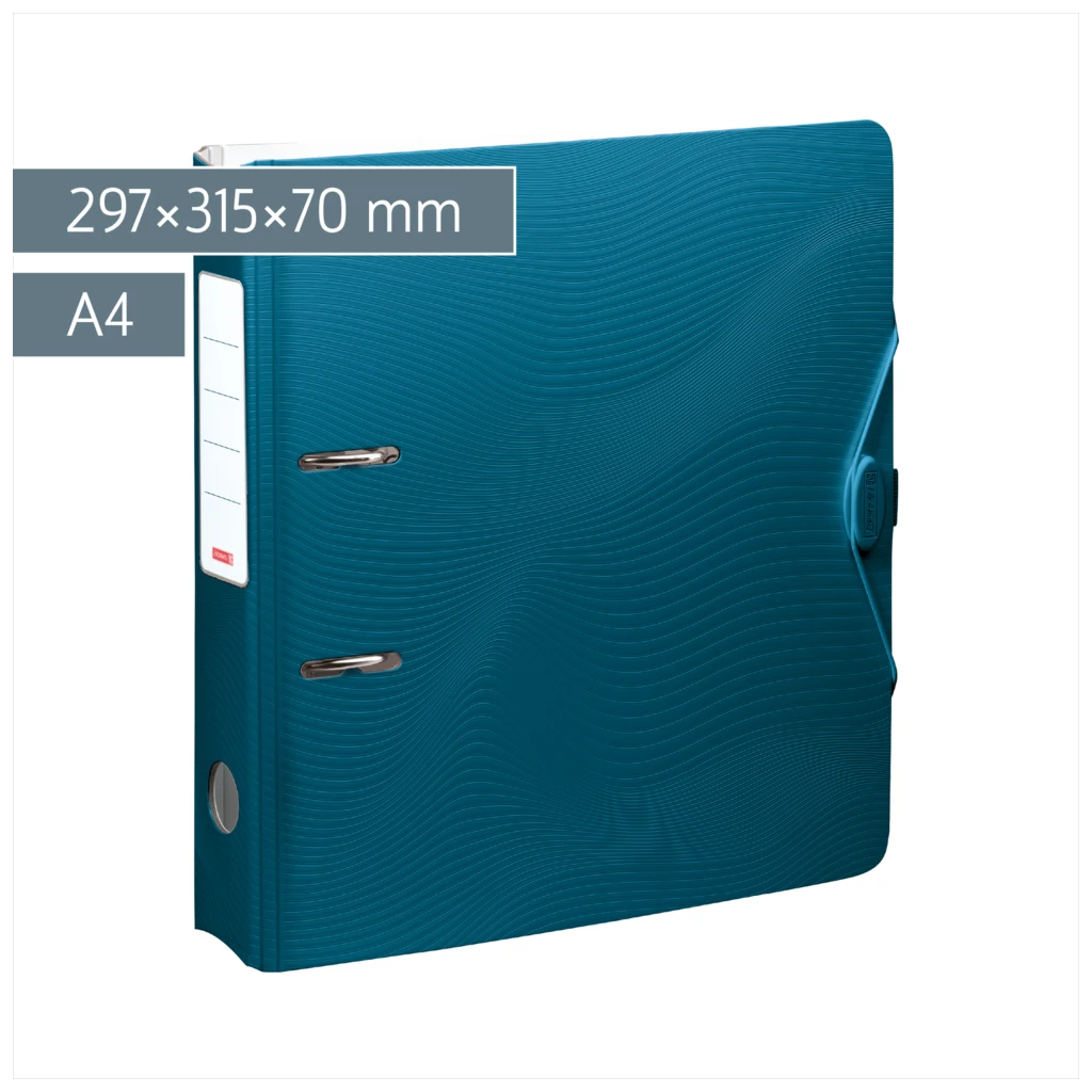 Ordner „WAVE“ Colour Code | A4, 70 mm, Hebelmechanik mit gummiertem Griff, denim
