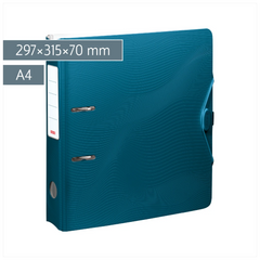 Ordner „WAVE“ Colour Code | A4, 70 mm, Hebelmechanik mit gummiertem Griff, denim