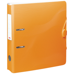 Ordner „WAVE“ | A4, 70 mm, Hebelmechanik mit gummiertem Griff, orange