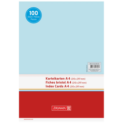 Karteikarten | 297×210 mm, A4, unliniert, blau, 100 Stück