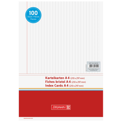 Karteikarten | 297×210 mm, A4, liniert, weiß, 100 Stück