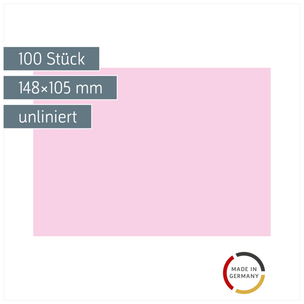Karteikarten | 148×105 mm, A6, unliniert, rot, 100 Stück