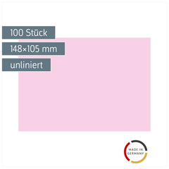 Karteikarten | 148×105 mm, A6, unliniert, rot, 100 Stück