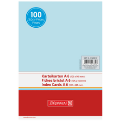 Karteikarten | 148×105 mm, A6, unliniert, blau, 100 Stück