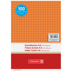 Karteikarten | 148×105 mm, A6, 5 mm kariert, orange, 100 Stück