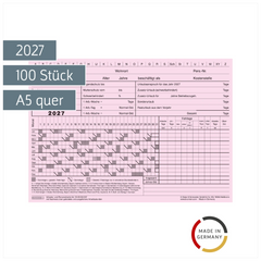 Urlaubskarten 2027 | A5 quer, rot, 100 Stück