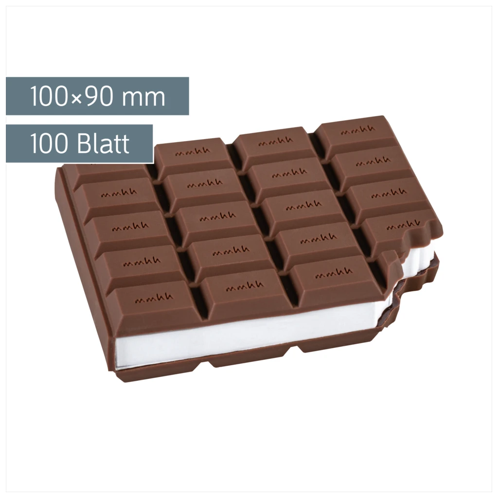 Haftnotizblock „Schoko“ | 100 Blatt, weiß/braun