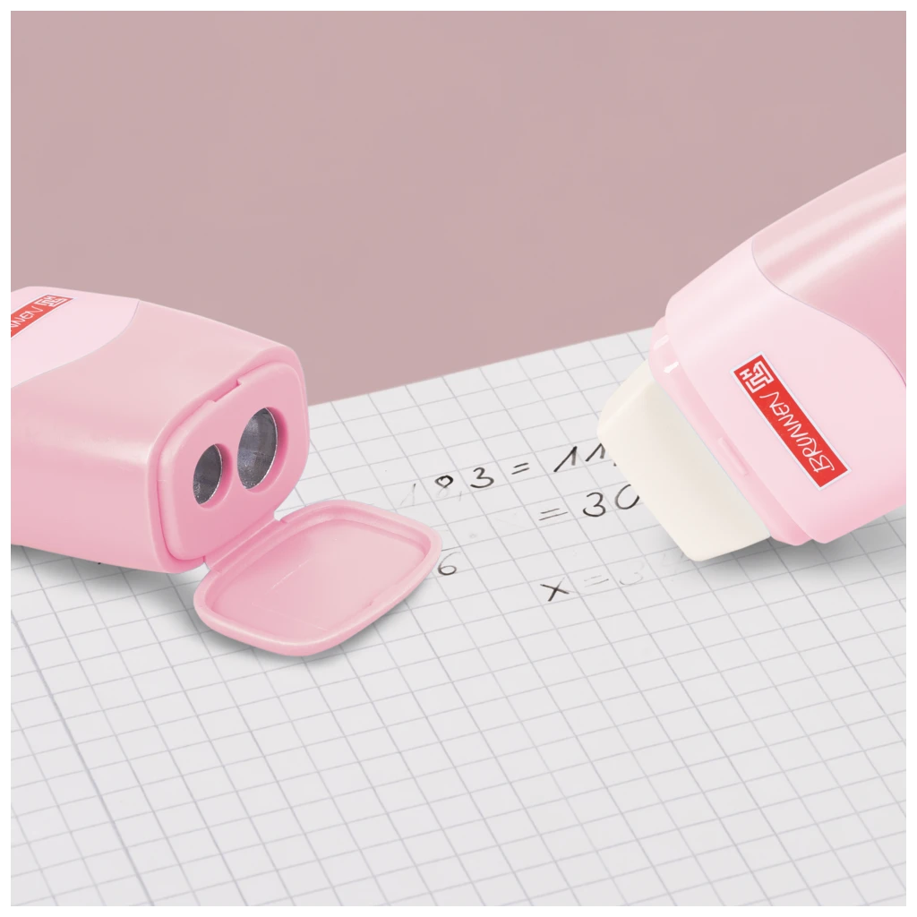 Dosenspitzer mit Radiergummi Colour Code 2 in 1 | rose