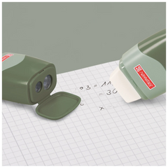 Dosenspitzer mit Radiergummi Colour Code 2 in 1 | olive