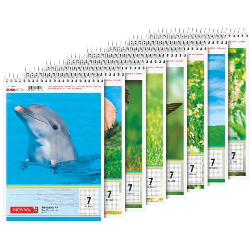 Schulblock | A5, Lineatur 7, 40 Blatt, sortiert