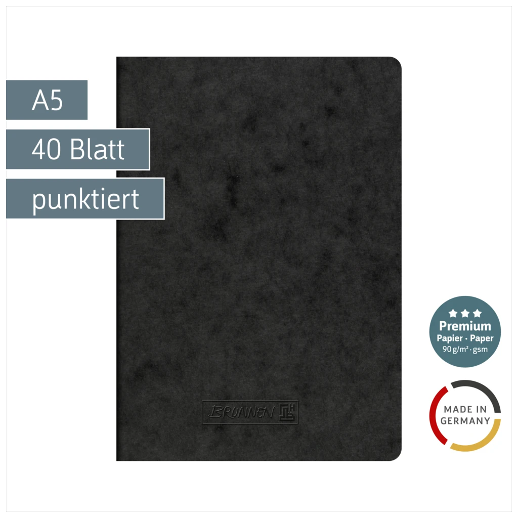 Heft Premium FACT!plus | A5, punktiert, 40 Blatt, schwarz