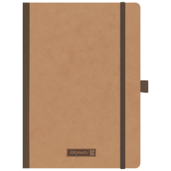 Notizbuch Premium FACT!plus Kladde | A5, unliniert, Gummizugverschluss, braun