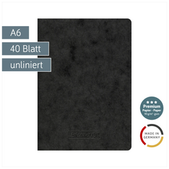 Heft Premium FACT!plus | A6, unliniert, 40 Blatt, schwarz