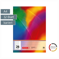 Schulheft | A4, Lineatur 26, 32 Blatt, mehrfarbig