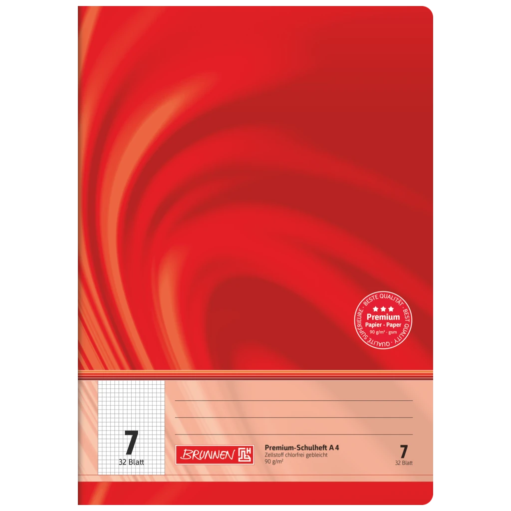 Schulheft Premium Vivendi | A4, Lineatur 7, 32 Blatt, rot