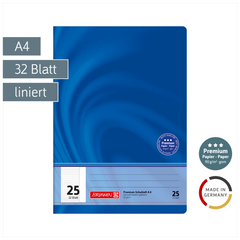 Schulheft Premium Vivendi | A4, Lineatur 25, 32 Blatt, blau