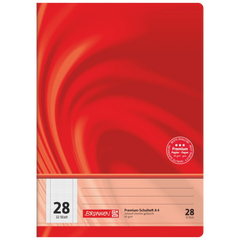 Schulheft Premium Vivendi | A4, Lineatur 28, 32 Blatt, rot
