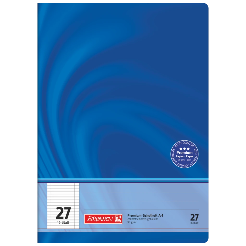 Schulheft Premium Vivendi | A4, Lineatur 27, 16 Blatt, blau