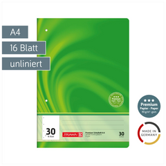 Schulheft Premium Vivendi | A4, Lineatur 30, 16 Blatt, grün