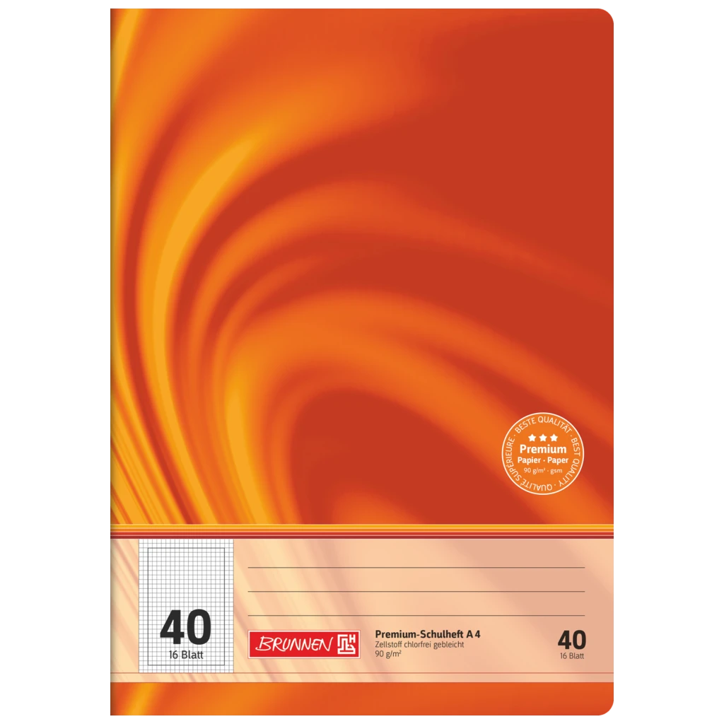 Schulheft Premium Vivendi | A4, Lineatur 40, 16 Blatt, orange