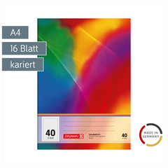 Schulheft | A4, Lineatur 40, 16 Blatt, mehrfarbig