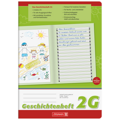 Geschichtenheft | A4, Lineatur 2G, 16 Blatt, grün