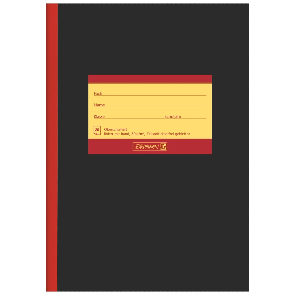 Oberschulheft | A5, Lineatur 9, 20 Blatt, schwarz